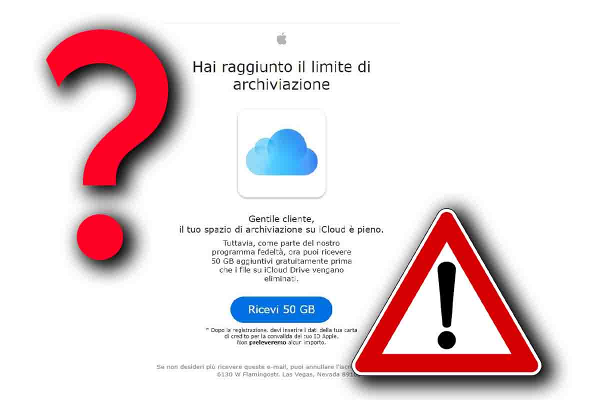 “Hai raggiunto il limite di archiviazione su iCloud di Apple? Attenzione all’ennesima truffa 1 Truffa iCloud.jpg