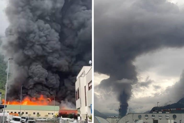 Spaventoso incendio all’Alpitronic di Bolzano: una grossa nube di fumo si è alzata sulla città, chiuso lo spazio aereo 1 incendio bolzano.jpg