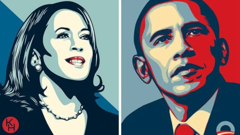 Da «Hope» di Obama a «Forward» di Kamala Harris: il nuovo manifesto dell’artista Shepard Fairey per la candidata dem 1 Kamala Obama poster.jpeg