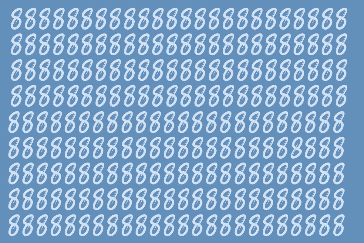 Sfida te stesso trovando il numero 8 diverso dagli altri. Ci vorrà molto più tempo di quanto credi! 1 sfida 3.jpg