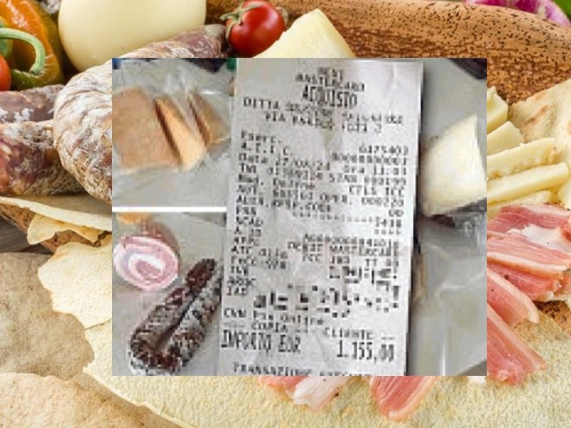 Salsiccia e formaggio, 1.155 euro: così un’86enne ipovedente è stata raggirata 1 salsiccia formaggio 1155 eruo turista ipovedente sardegna scontrino.jpg