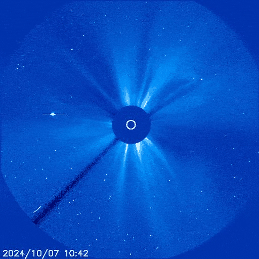 Sole e Cometa: Spettacolare Convergenza nello Spazio 1 ezgif.com optimize 9.gif