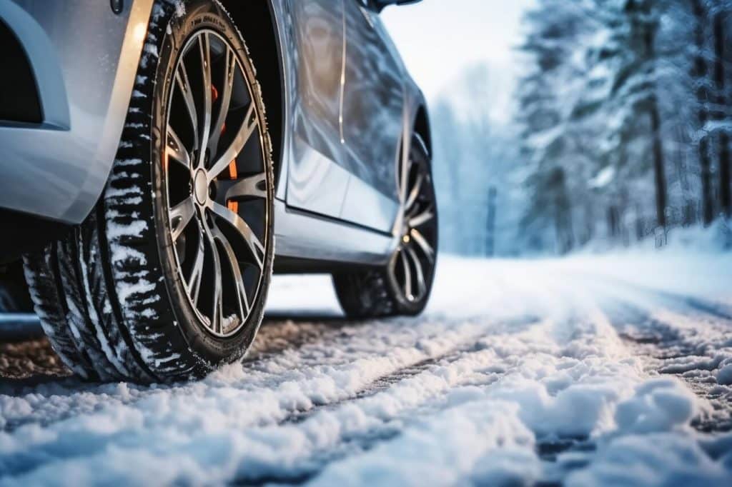 SUV con pneumatici invernali percorre una strada coperta di neve e ghiaccio e1731326041179.jpg
