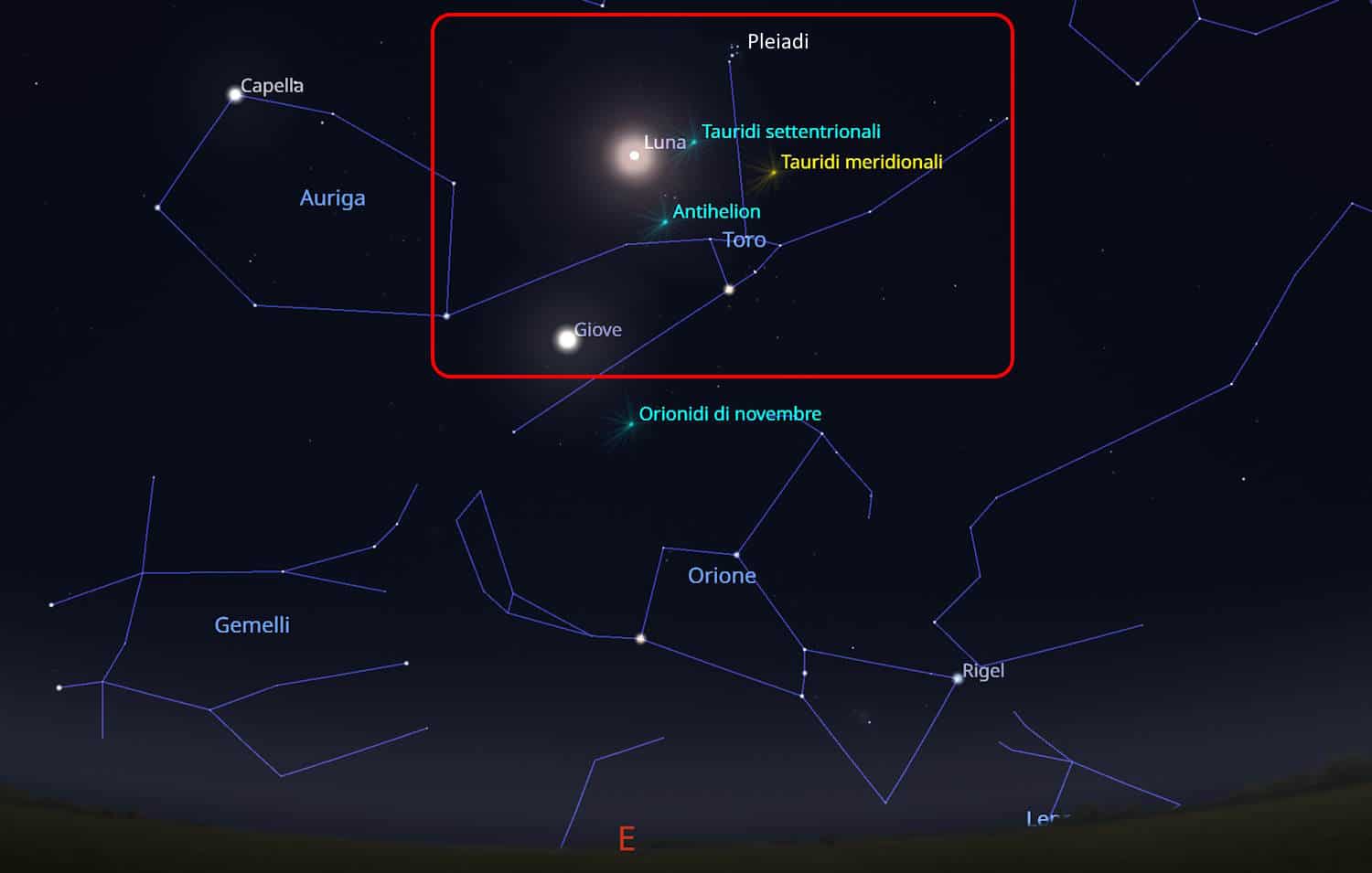 luna pleiadi giove 16-17 novembre 2024