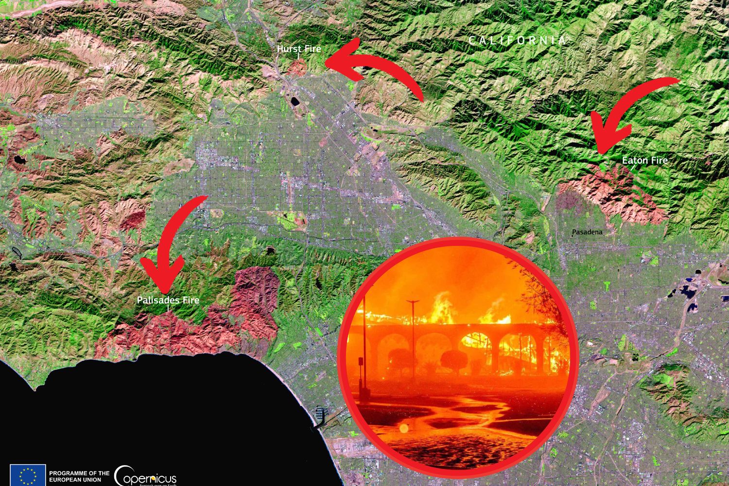 Inferno di fuoco visto dallo spazio: le scioccanti immagini satellitari degli incendi di Los Angeles 1 Incendi Los Angeles.jpg