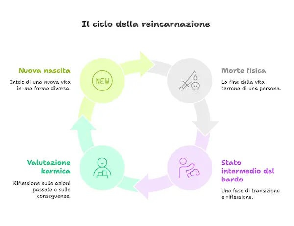 infografica Il ciclo della reincarnazione.webp