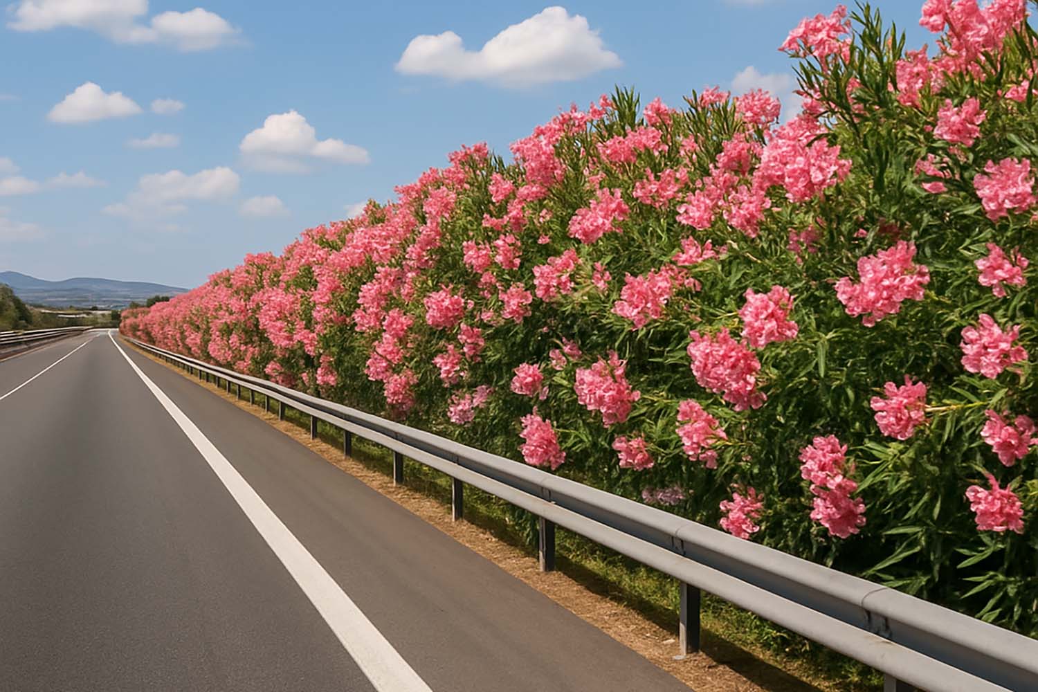 Non solo decorativi: ecco perché in autostrada ci sono molti oleandri 1 Oleandri in autostrada.jpg