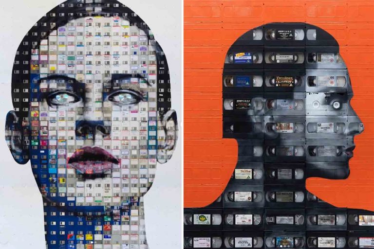 L’artista che ritrae volti su floppy disk e VHS per farci riflettere sui lati oscuri della tecnologia 1 ritratti ok.jpg