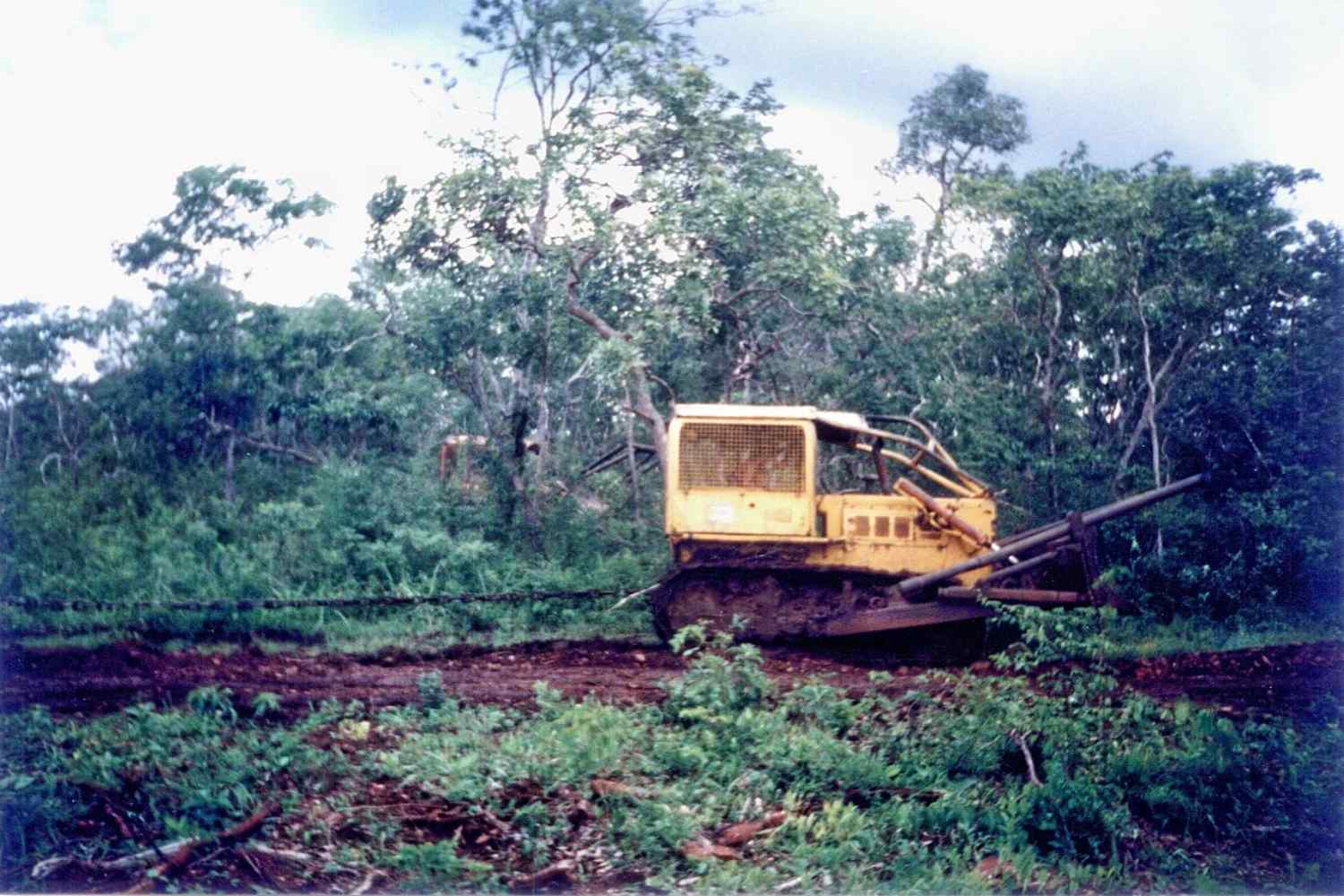 La brutale tecnica di deforestazione del “correntão”: in pochi secondi tutto viene abbattuto 1 Correntao Brasile.jpg