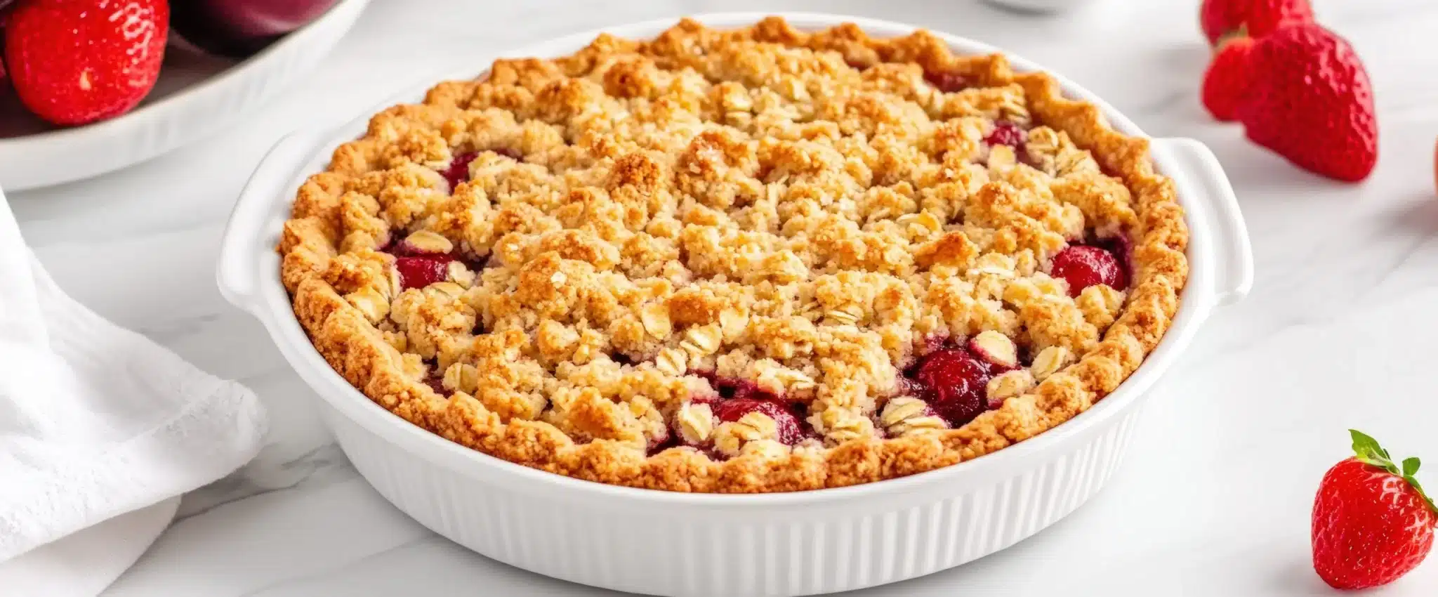 Sbriciolata con crema di ricotta e fragole: una vera meraviglia! 1 Crumble di fragole scaled.jpg.webp