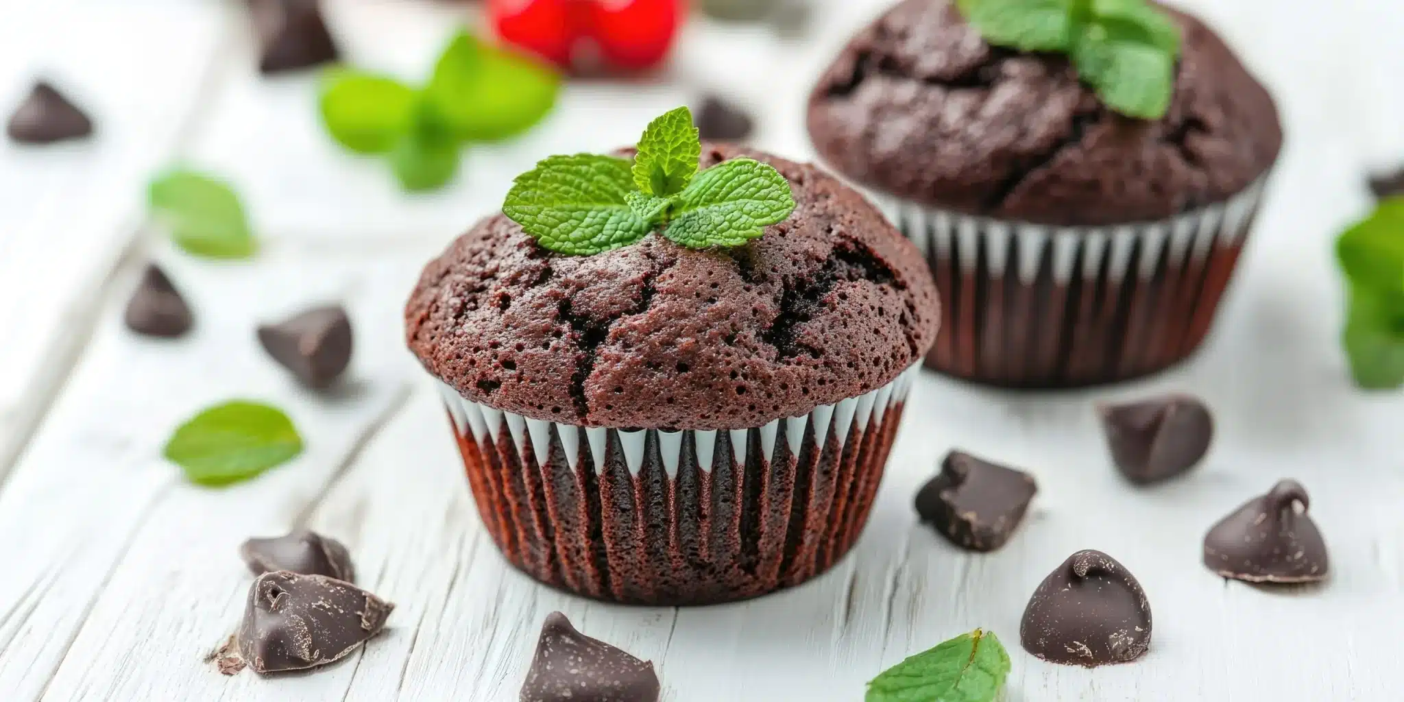 Muffin con gocce di cioccolato, una ricetta facilissima e veloce! 1 Muffin menta e cioccolato scaled.jpg.webp