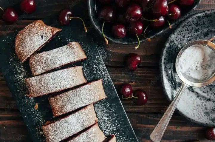 Strudel di ciliegie, senza latte né uova, ma veramente goloso! 1 Strudel di ciliegie.jpeg.webp