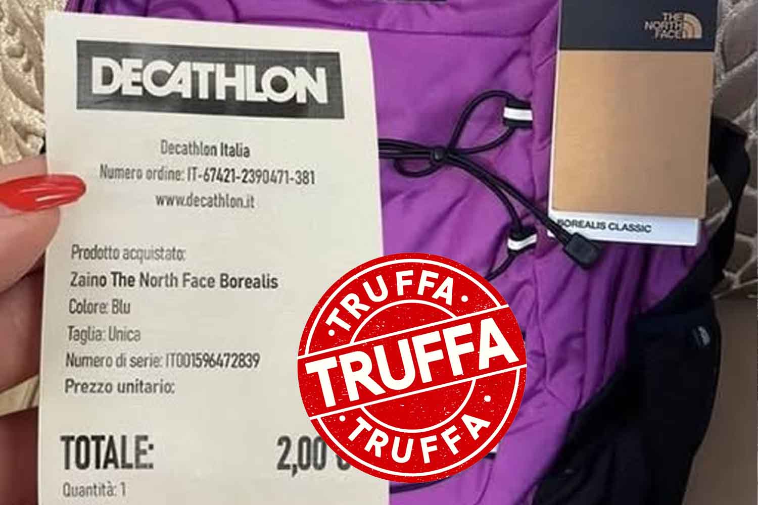 Zaini North Face a 2 euro? Come non farsi abbindolare dalla nuova truffa online con finti annunci Decathlon 1 Truffa Decathlon.jpg