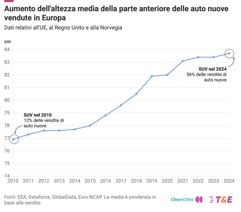 Rischio investimento pedoni in base allaltezza del frontale delle auto Transport Environment3.jpeg