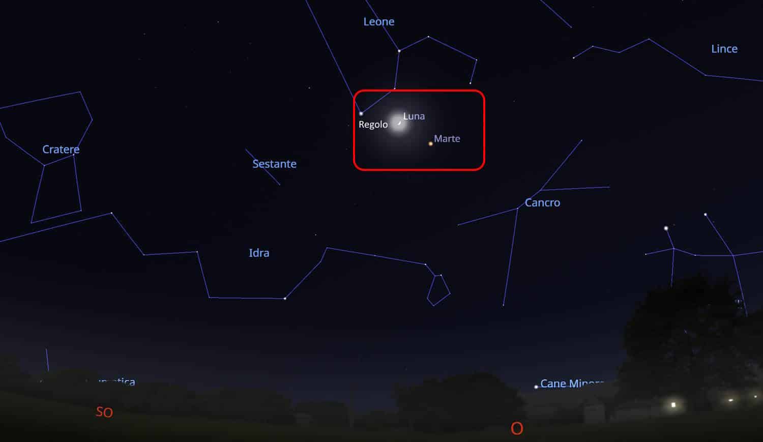 bacio luna marte