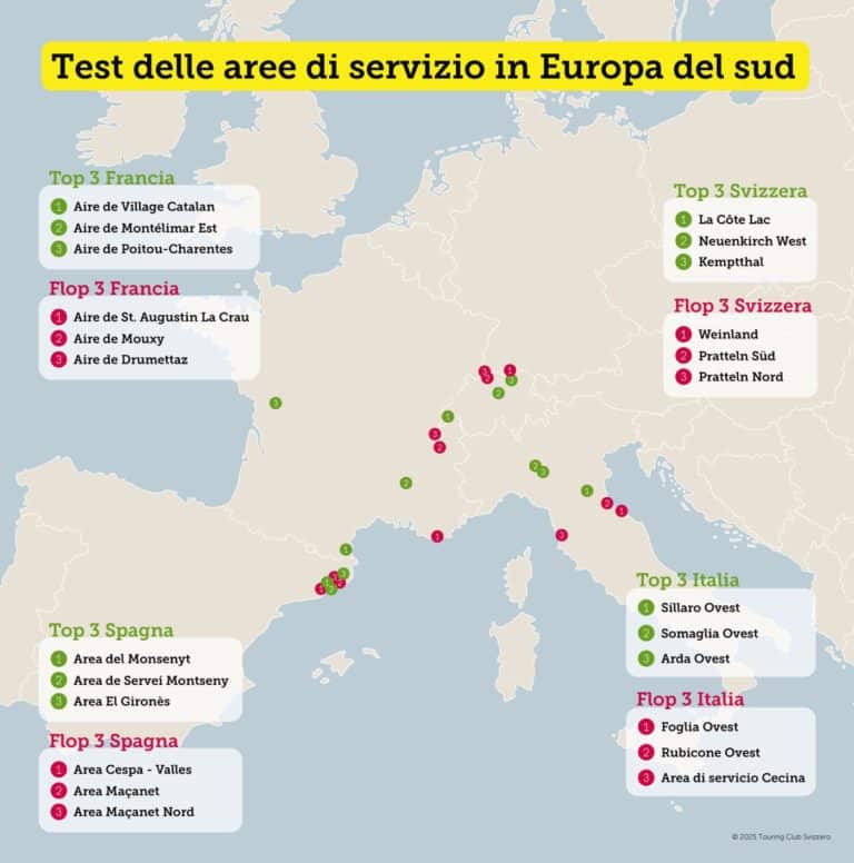 Mappa delle migliori aree di servizio autostradale in Europa TCS 2025.jpg