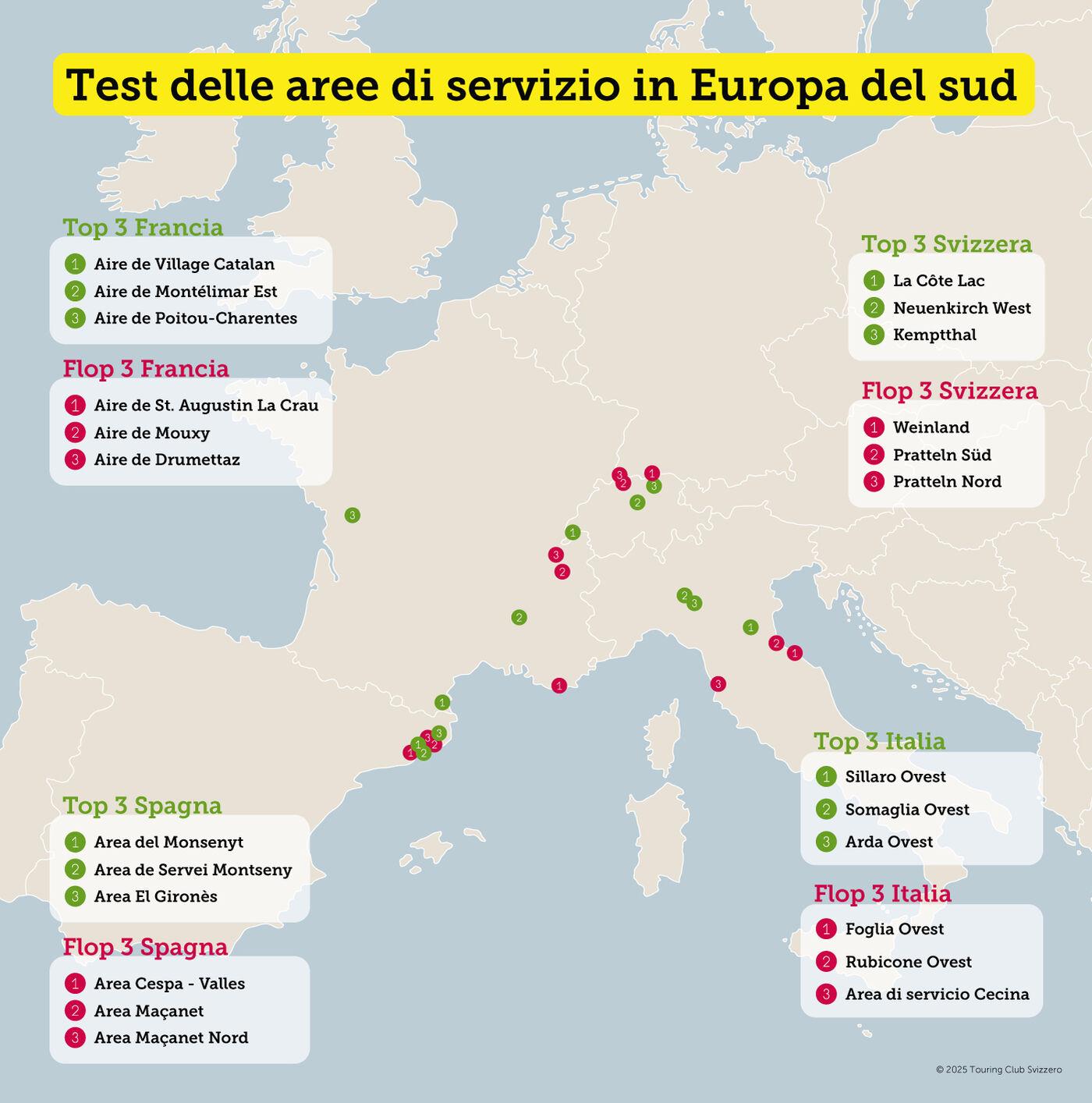 Mappa delle migliori aree di servizio autostradale in Europa TCS 2025.jpg
