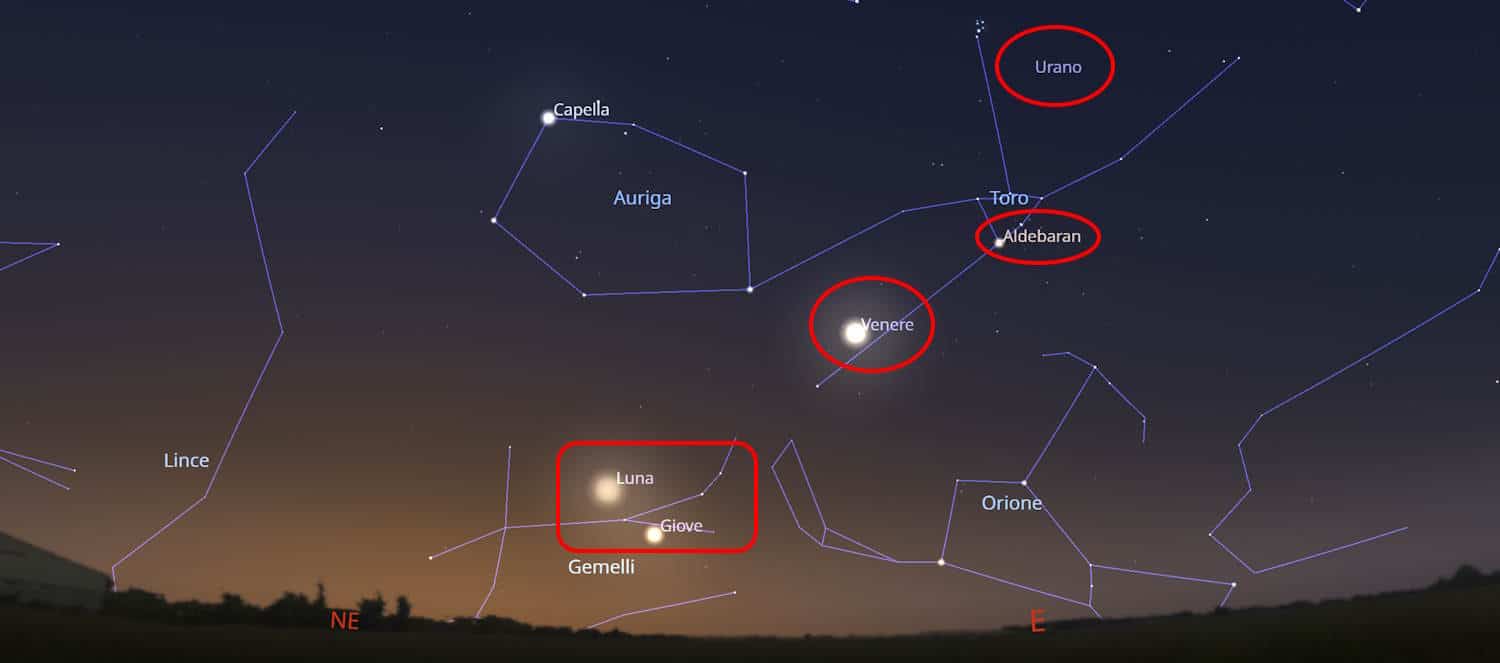 bacio luna giove luglio 2025
