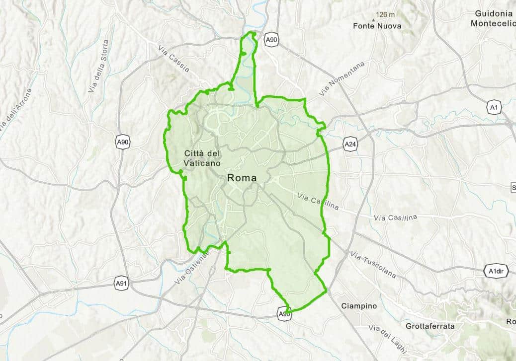 Fascia Verde Roma: mappa quartieri esclusi e strade percorribili 1 Mappa Fascia Verde.jpg