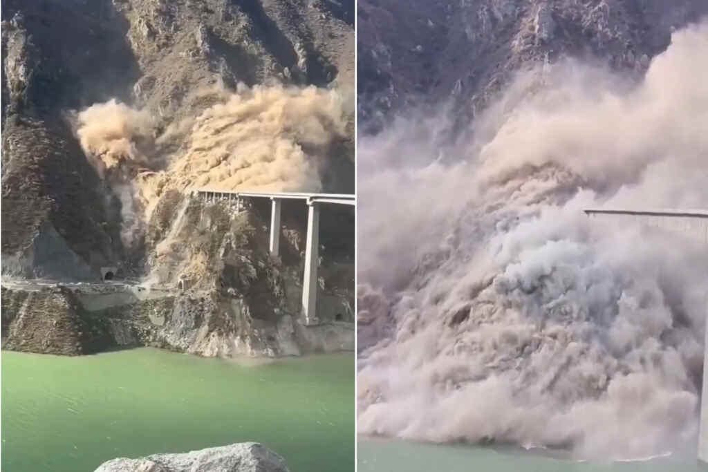 Spaventoso crollo del ponte Hongqi lungo 758 metri appena inaugurato in Cina: il video della frana fa il giro del mondo 2 Cina crolla ponte