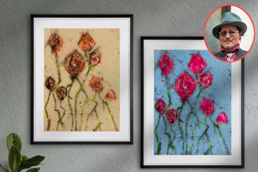 Johnny Depp porta la sua arte per la prima volta in Italia: dove puoi ammirare le sue opere floreali 2 Johnny Depp 2