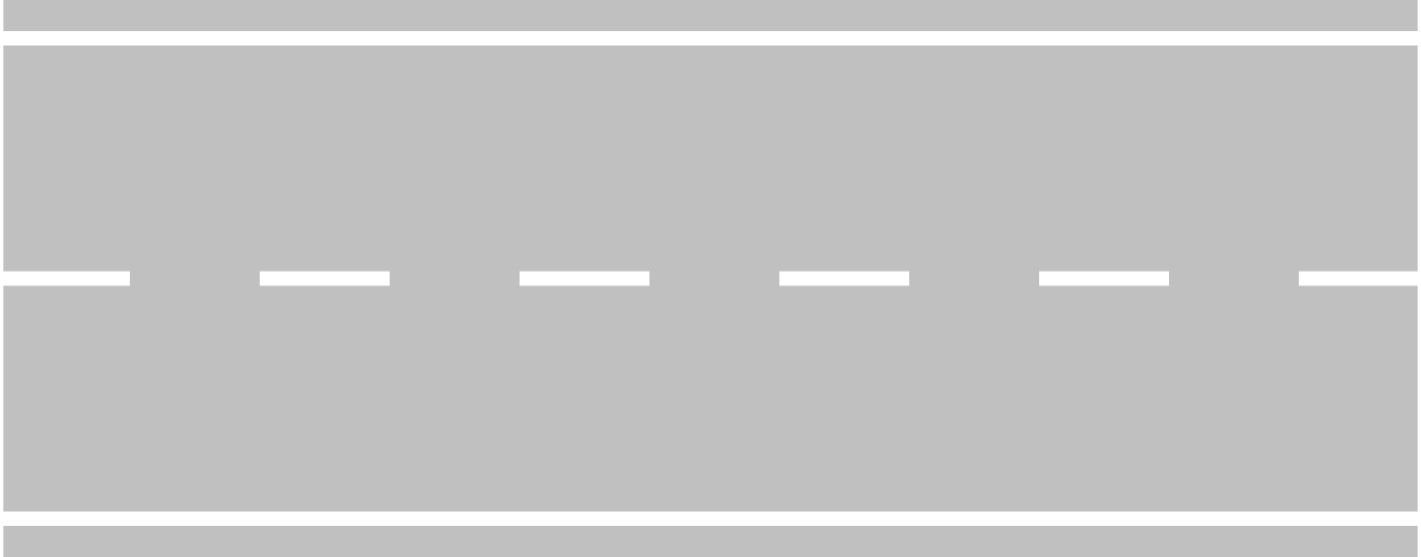 Segnaletica orizzontale: significato delle strisce e delle scritte 1 Striscia bianca discontinua.png