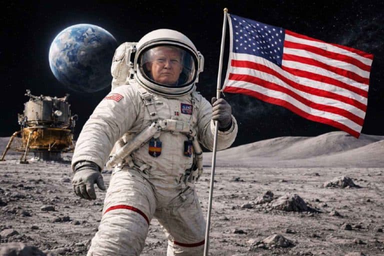 Trump non vuole conquistare solo la Groenlandia, vuole pure la Luna 3 Trump Luna 1.jpg