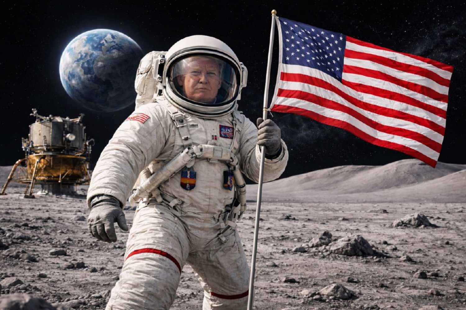 Trump non vuole conquistare solo la Groenlandia, vuole pure la Luna 1 Trump Luna 1.jpg