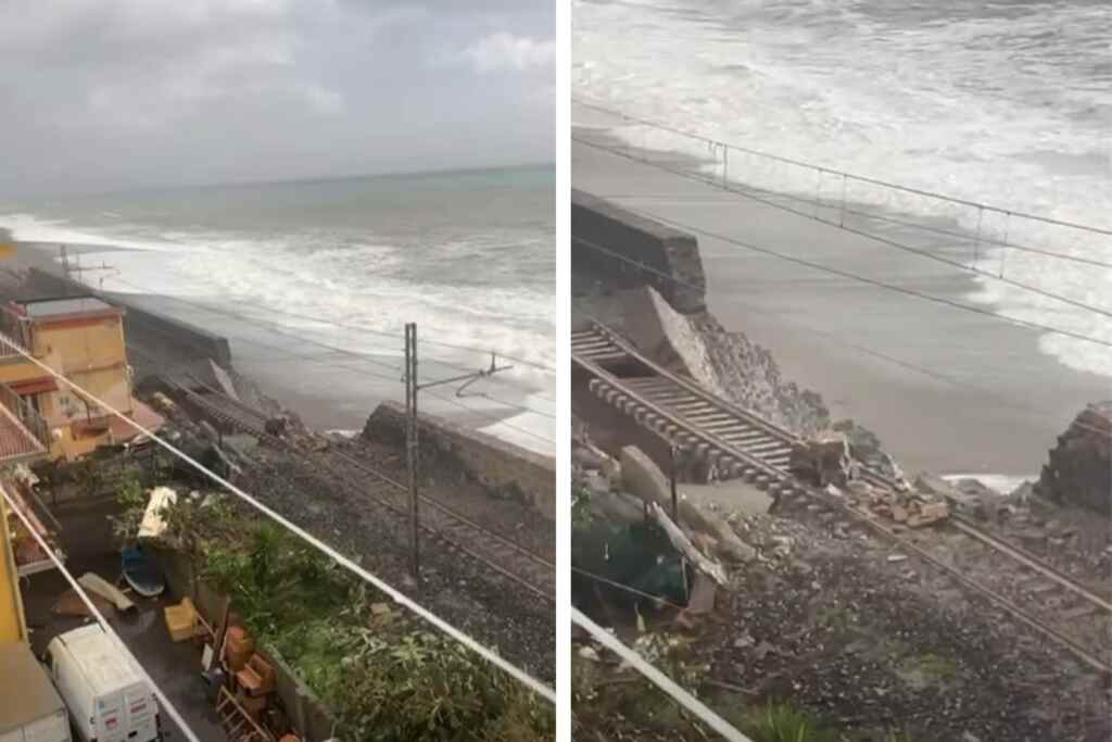 Binari spazzati via dal ciclone Harry: sospesa la linea ferroviaria Messina-Catania, inizia un lungo incubo per i pendolari 2 treni ciclone harry
