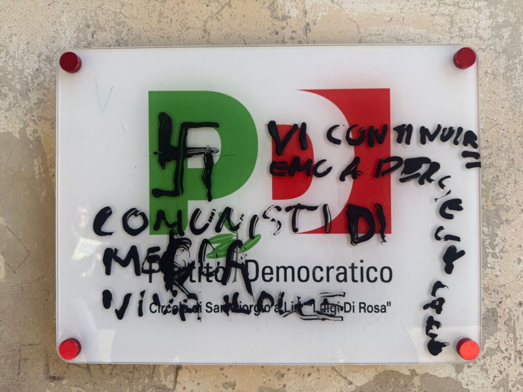 san giorgio a liri Pd vandalismo politica