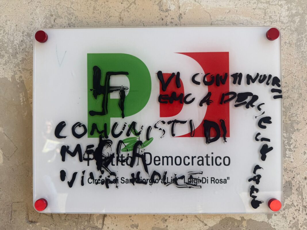 san giorgio a liri Pd vandalismo politica