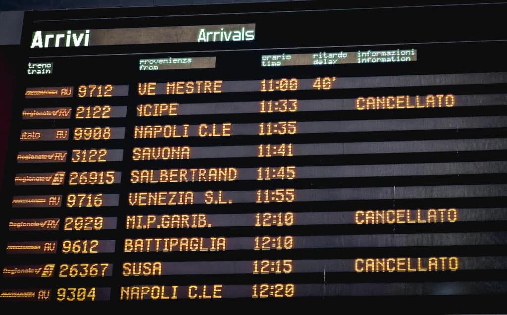 Sciopero treni trasporti