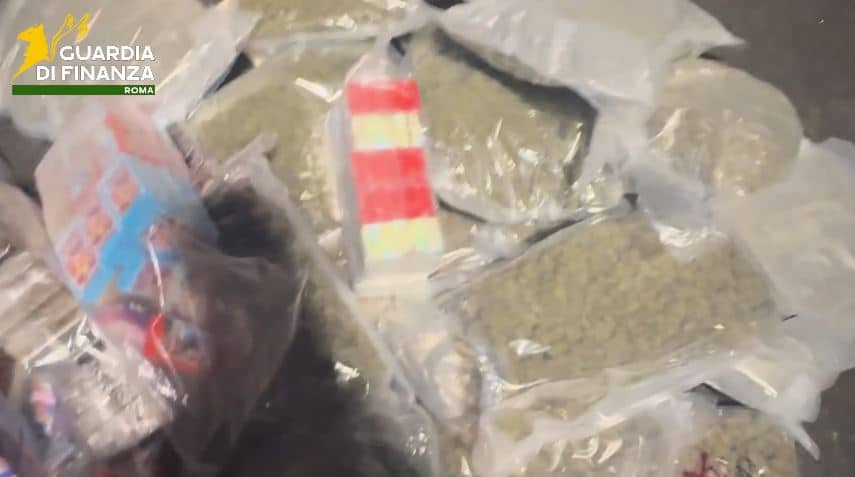 Droga e materiale sequestrati dalla Guardia di Finanza Nettuno