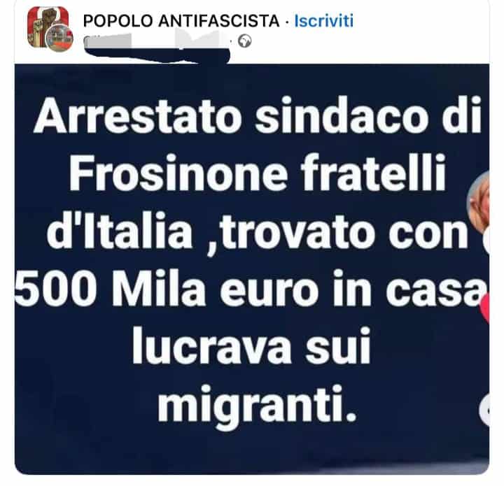 Frosinone il post social falso pubblicato nella rete