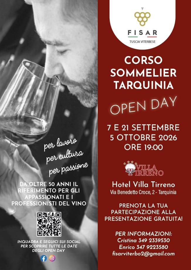 A Tarquinia il nuovo corso Fisar per diventare sommelier 1 WhatsApp Image 2026 09 15 at 07.13.59